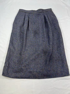 Beautiful Carlisle Wool & Silk Blend Black & White Houndstooth Skirt Size 10 - Picture 1 of 5