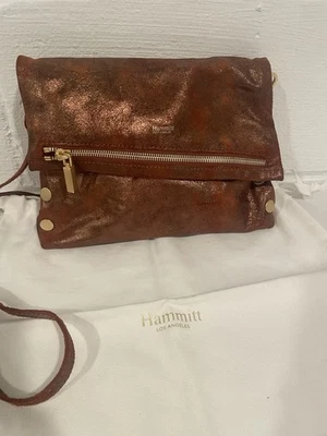 Bolso Bandolera Hammitt Plegable VIP Cuero Mediano Con Bolsa Antipolvo Bronce ¡Raro! Foto 1 de 4