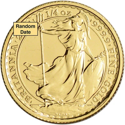Great Britain Gold Britannia £25 - 1/4 oz - BU - Random Date - Image 1 of 2
