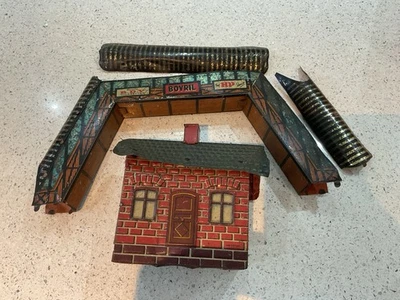 Bing oder ähnlich Spur O Blech Fußgängerbrücke und Kabine SELTEN KONVOLUT - Bild 1 von 3