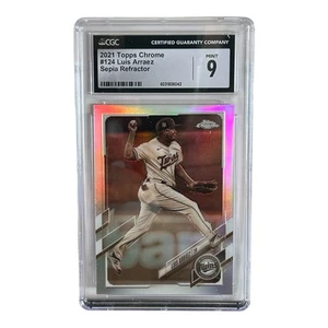 2021 Topps Chrome #124 Luis Arraez Sepia Refractor CGC Mint 9 MLB Minnesota Slab - Picture 1 of 6