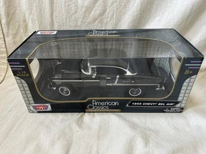 1955 Chevrolet Bel Air Hard Top Black 1/18 Diecast Car Model by Motormax New - Picture 1 of 5