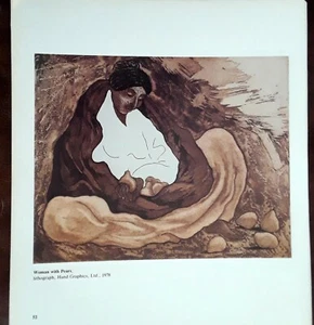 R.C.Gorman Art Print "WOMAN WITH PEARS" SOUTHWEST ART - 11 x 9 1/2 - Picture 1 of 1