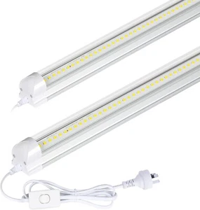 LED Tube Light 2Pack 60cm LED Shop Light 18W T8 V Shaped 6500K 2000LM Daylight - Picture 1 of 4