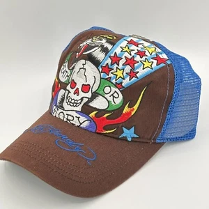 Don Ed Hardy Bordado Camioneros Snapback Malla Sombrero Calavera Pantera Muerte o Gloria - Imagen 1 de 6
