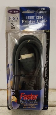 Belkin Pro Series 10 Ft Printer Cable IEEE 1284 DB25 Male Parallel F2A046-10 NOS - Image 1 of 4
