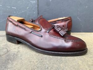 Alden x Brooks Brothers 772 Shell Cordovan Burgundy leather tassel loafers 8.5 C