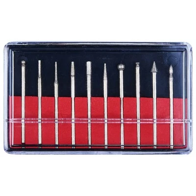 Juego de 10 rebabas de diamante (150 arena) para herramienta giratoria / Dremel Foto 1 de 3