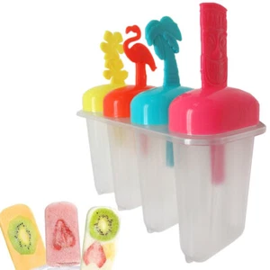 1 Pack Ice Pop Maker 4 Popsicle Molds DIY Icecream Freezer Treat Frozen Yogurt - Picture 1 of 1