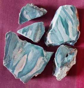 AUSTRALIAN PRASE QUARTZ COLLECTION OF 5 POLISHED SPECIMENS 300 G - Picture 1 of 11