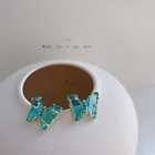 Crystal Butterfly Earrings Stud Necklace Ring Candy Color Insect Fashion Women