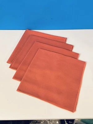 Handmade Buffet Napkins Dark Coral Pink Set Of 4- 20"x 20” Cotton Polyester  New - Image 1 of 3
