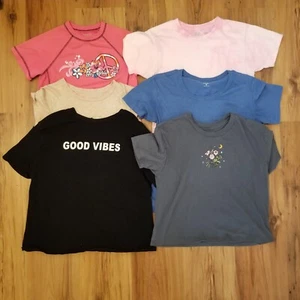 Lot Of 6 TEEN GIRLS CLOTHING Tops T-shirts Sz 14/16 XS S - Picture 1 of 7
