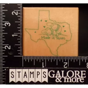 SONBURN timbri in gomma MADE IN TEXAS STATE ARMADILLO HEARTS #W27 - Foto 1 di 2