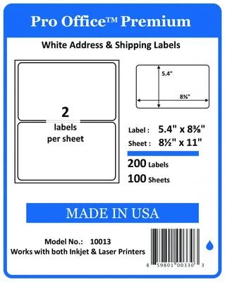 2000 Sheet/4000 Label Pro Office Round Corner Self-Adhesive shipping Labels USPS