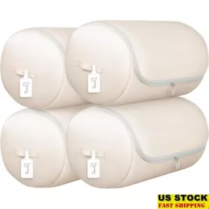 Comforter Storage Bag Washable Nylon Space Saver Duvet Organizer 4-Pack Beige US - Picture 1 of 7