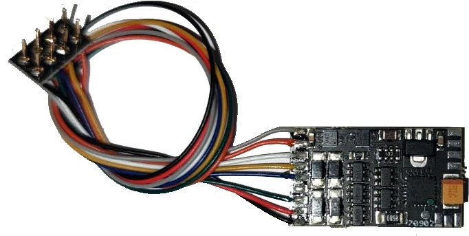 70903 NEM652 2A DCC + MM Lokdecoder mit SUSI, 8 Ausgänge, Fernlicht, Rangiergang - Bild 1 von 2