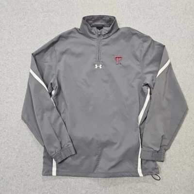 Under Armour Texas Tech Red Raiders Jacket 1/4 Zip Mens M Long Sleeve Gray - Image 1 of 4