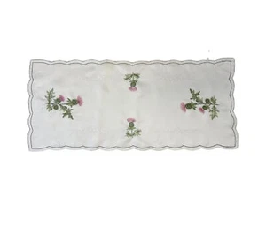 Distel Tischläufer Schnittarbeit Detail Esszimmer Küche Geschirr creme 16 Zoll x 36 Zoll - Bild 1 von 2