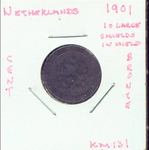 MONEDAS MUNDIALES PAÍSES BAJOS 1901 CENTAVO (2G703) BRONCE EN MUY BUEN ESTADO - Imagen 1 de 3