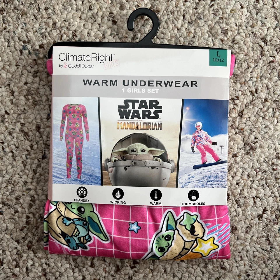 Disney Mandalorian Warm size M 8-10 Underwear Climate Right by Cuddl Duds Girls