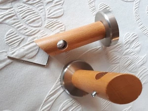 2 Träger helles Holz Edelstahl 12 mm - Bild 1 von 5