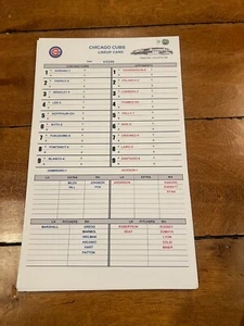 MLB AUTHENTICATED 6/23/2009 UNUSED CHICAGO CUBS TIGERS LINEUP LINE UP CARD RARE - Picture 1 of 2
