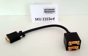 VGA Splitter / vergoldet / 1 x VGA-Stecker - 2 x VGA-Buchse / ca. 20 cm - Bild 1 von 3