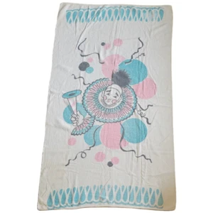 Vintage 1960's Party Clown Extra Large Beach Towel - Picture 1 of 4