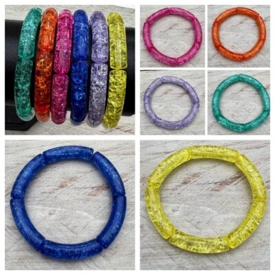 Crash Perlen Armband Perlenarmband Armreifen elastisch Tube Blogger Farbwahl - Bild 1 von 4