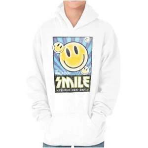 Vintage Smile World Tour Positive Vibes Youth Hooded Sweatshirt Boy or Girl - Picture 1 of 7