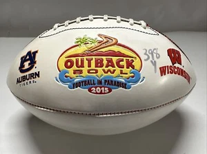 2015 Outback Bowl Auburn Wisconsin Ncaa Football Souvenir Ball Fast Shipping !!! - Picture 1 of 7