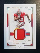2016 National Treasures Collegiate * Buckeyes CARLOS HYDE JERSEY PATCH RELIC /5