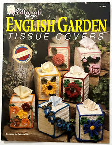 English Garden Tissue Box Covers Crochet Pattern Book Morning Glory Zinnia Aster