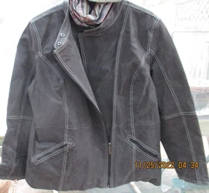 Womens Plus sized  2x Grey suede jacket by Bradley Bayou - Picture 1 of 9