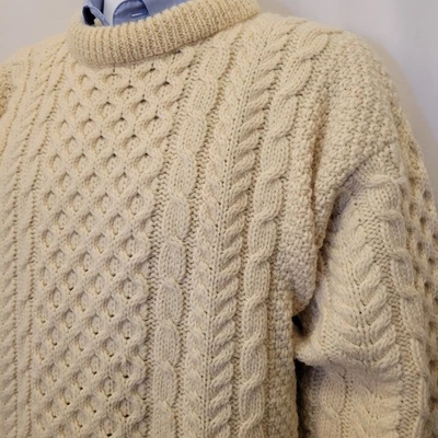 L.L. Bean рыбака свитер мужской большой Ирландии винтажный 100% чисто новый шерсти кабель - Изображение 1 из 4