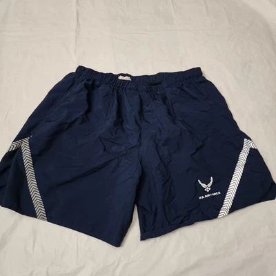 US Air Force PT Shorts Mens Large Blue Brief Lined Physical Training Running - Image 1 of 4