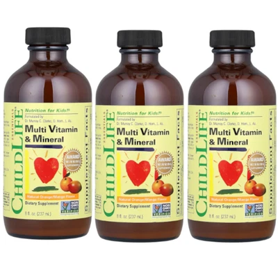 ChildLife Multi Vitaminas y Minerales - Mango Naranja 8 fl.oz (Pack de 3) Foto 1 de 4