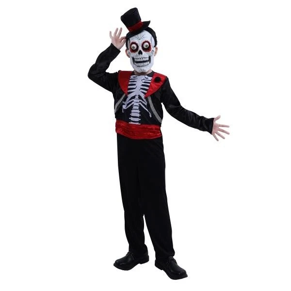 Child Boys GOOGLY Eyed DAY of the DEAD Halloween Costume Size Med Large NWT - Image 1 of 1