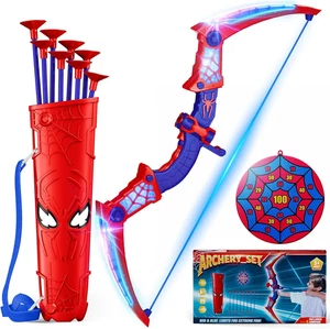 Spider BowArrow con luci LED rosse e blu, faretra ragno e bersaglio web - Foto 1 di 7