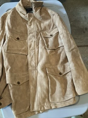 Abrigo chaqueta de gamuza de cuero genuino Nautica vintage para hombre mediano de colección Y2K Foto 1 de 4