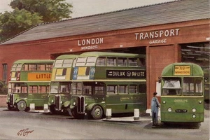 (cc01) Windsor Garage London Transport County area buses - Bus Postcard - Picture 1 of 2