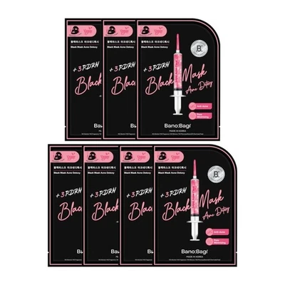 7x BANOBAGI Black Mask Sheet Acne Detoxy Pore Minimizing Reduce Oily Skin 26 ml - Image 1 of 4