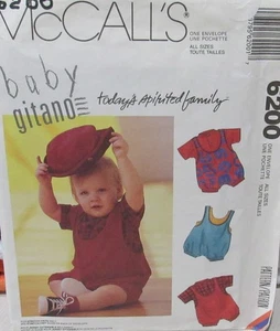 VTG Gitano McCalls 6200 Baby NB-L KNIT Bubble Romper T-Shirt Tank Top Pattern UC - Picture 1 of 2