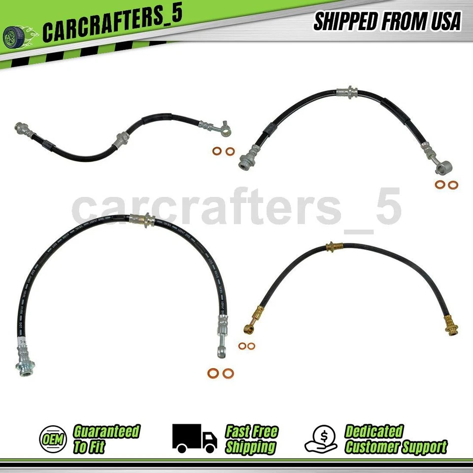 4 mangueras hidráulicas de freno delantero trasero para 1999 2000 2001 2002 INFINITI G20 2,0 L Foto 1 de 4