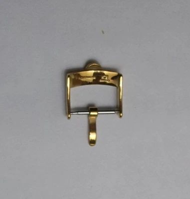 Hebilla de reloj Omega enchapada en oro de 16 mm Acierinox Swiss-Jewelry Estate Foto 1 de 3