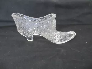 Vintage Fenton Daisy & Button Clear Art Glas Schuh Hausschuhe - Bild 1 von 3