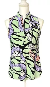 Jamie Sadock Top Size Medium Green Abstract Simplicite 1/4 Zip Golf Pickleball - Picture 1 of 10