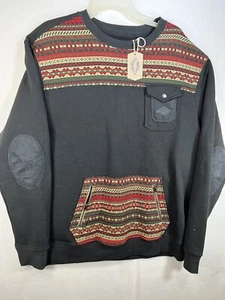 Parish Nation Sweater Men's 2XL Fleece Lined Pull Over, Red ,green On Black - Picture 1 of 13