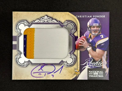 2011 National Treasures Rookie Signature Materials #301 Christian Ponder RC /99 - Image 1 of 2